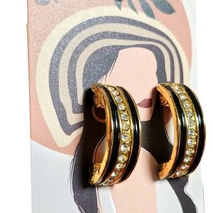 TRIFARI modern and elegant C version earrings. Western antique jewelry